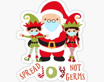 Santa With Deer Merry Christmas Black Friday Happy New Year vinyl sticker decal for car bumper helmet game console phone window laptop