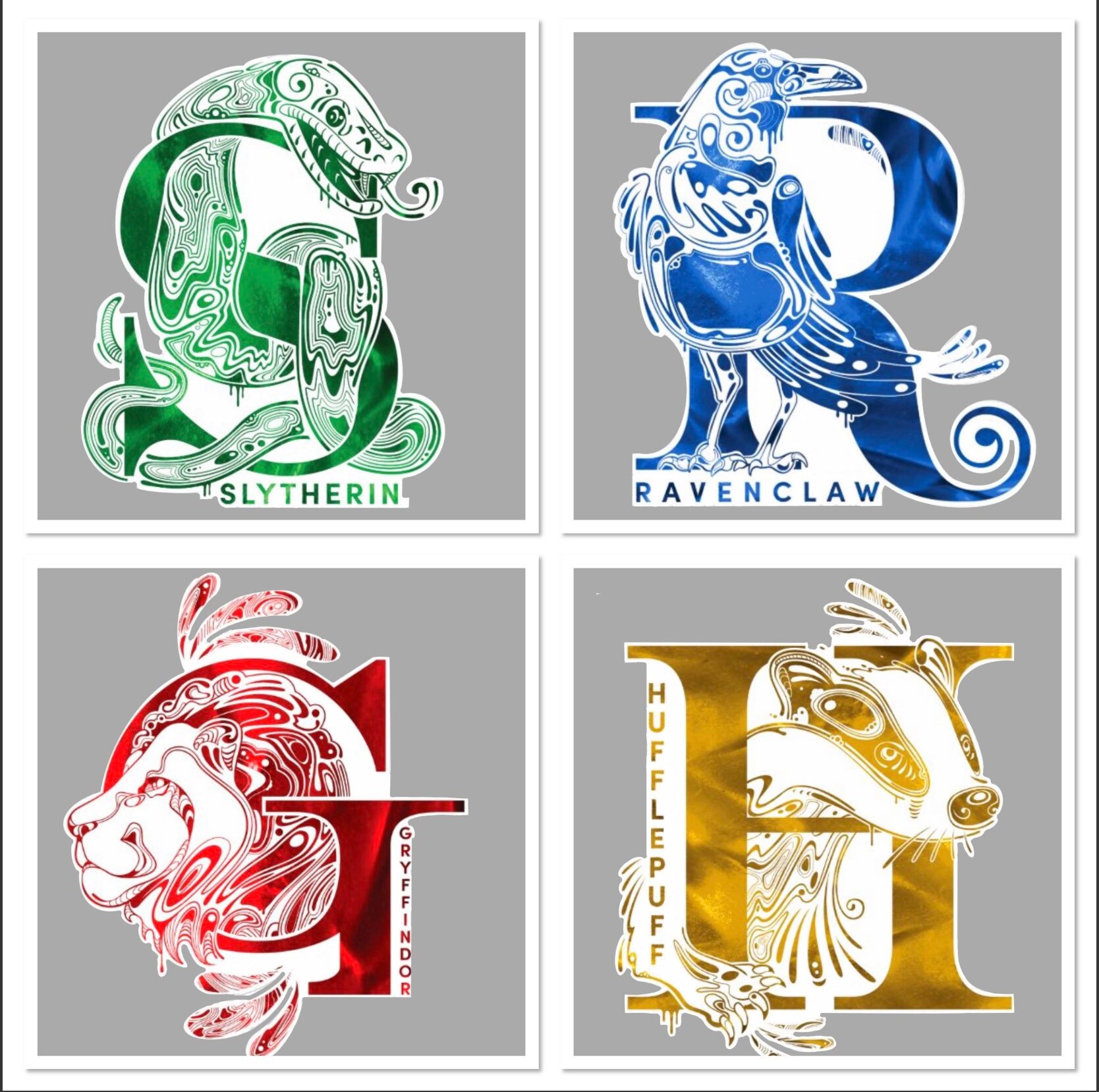 Harry Potter Stickers Hogwarts House Vinyl Stickers Etsy