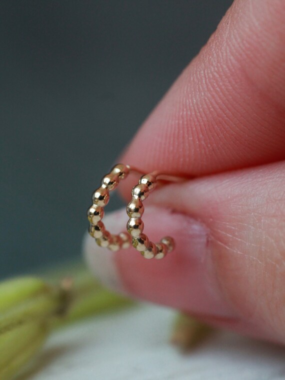 Tiny 9ct gold hoop earrings discount