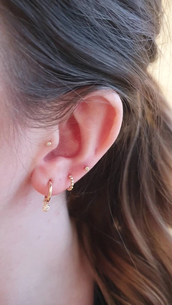 Small gold on sale hoops with charms