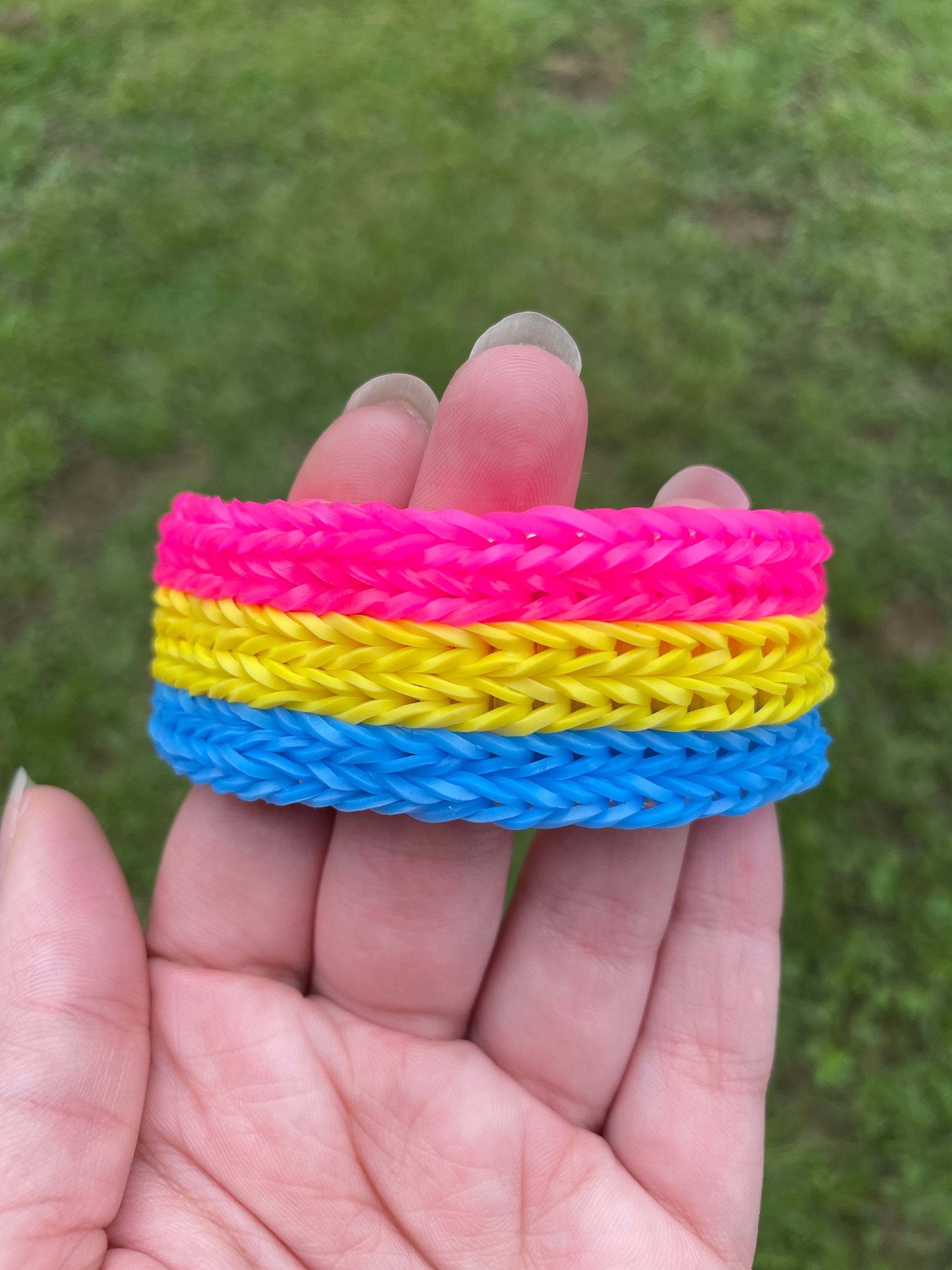 Non-binary Pride Bracelet Rainbow Loom Rubber Bands 