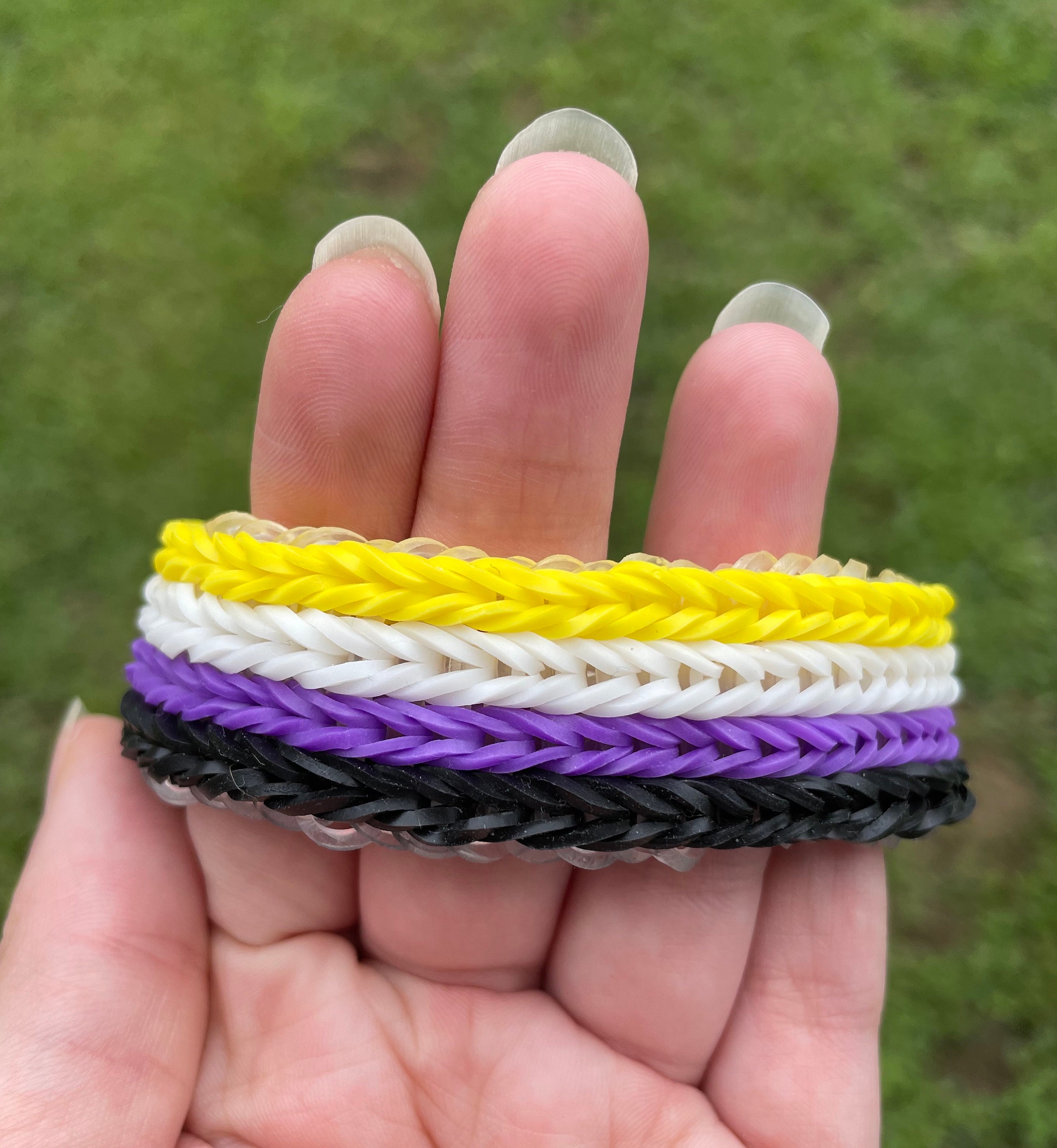 Non-binary Pride Bracelet Rainbow Loom Rubber Bands -  Canada