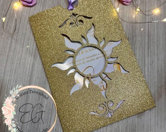 CUTTING TEMPLATE for making an invitation, compatible with Cricut, Silhouette Cameo, etc.