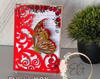 TEMPLATE for making a LASER CUT invitation 5" x 7" Compatible with Cricut, Silhouette Cameo, Laser, etc.