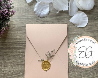 WEDDING INVITATION ENVELOPES, beauty templates to make elegant envelopes in 5 different sizes.