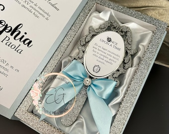 MIRROR BOX INVITATION, template to cut an invitation or gift with a 7” mirror”, Ai, Svg, Cdr, Pdf, Dxf, Studio.