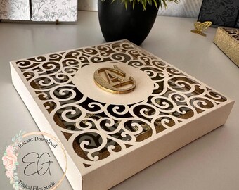 DIGITAL TEMPLATE to make a laser cut box and compatible with Silhouette Cameo, Cricut or any plotter.