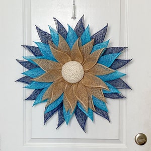 Nautical front door wreath, Summer wreath, Vacation home decor, Beach house door hanger, Lake house porch decor, Beach themed wall decor