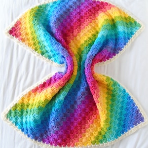 UK terms pattern PDF, Rainbow Fusion blanket pattern, crochet blanket pattern, crochet baby blanket pattern