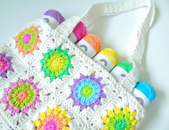 Starburst Summer Tote Crochet Pattern, Crochet Bag Pattern
