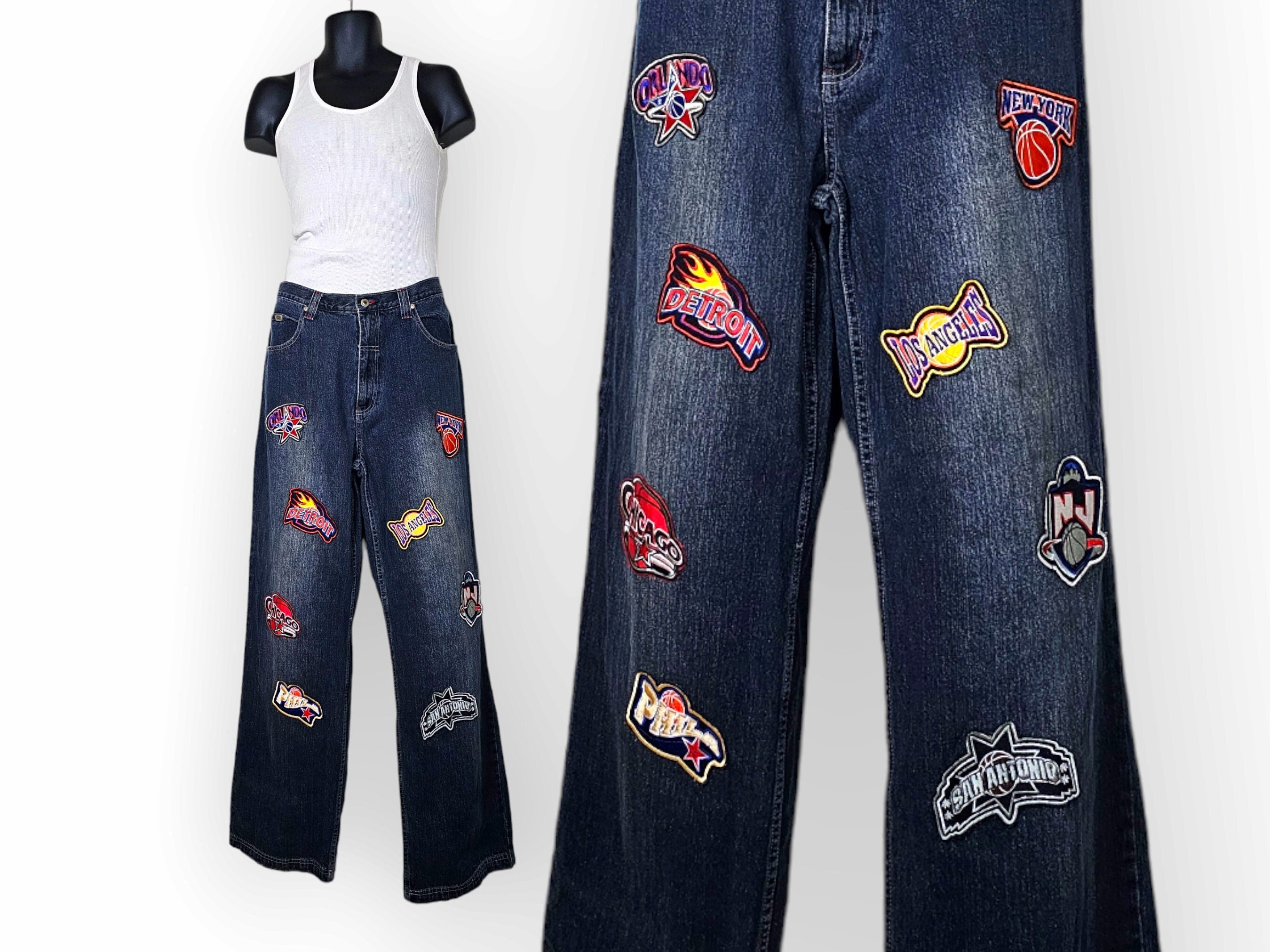 Vintage NBA Muka Wearing Dark Indigo Denim Jeans Size 38 X Vintage NBA Muka Wearing Dark Indigo Denim Jeans Size 38 X