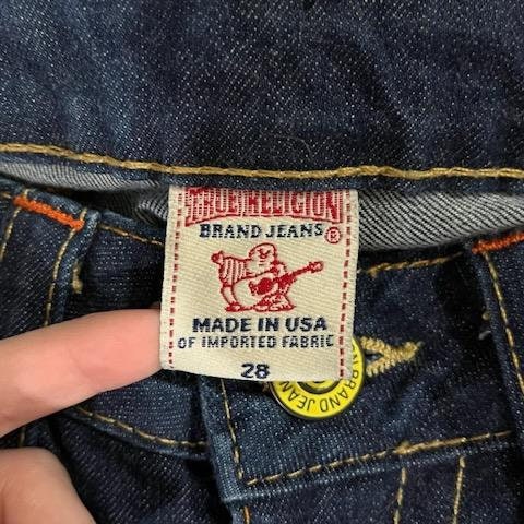 TRUE RELIGION Jeans 28x28 Joey Flare Twisted Inseam Yellow