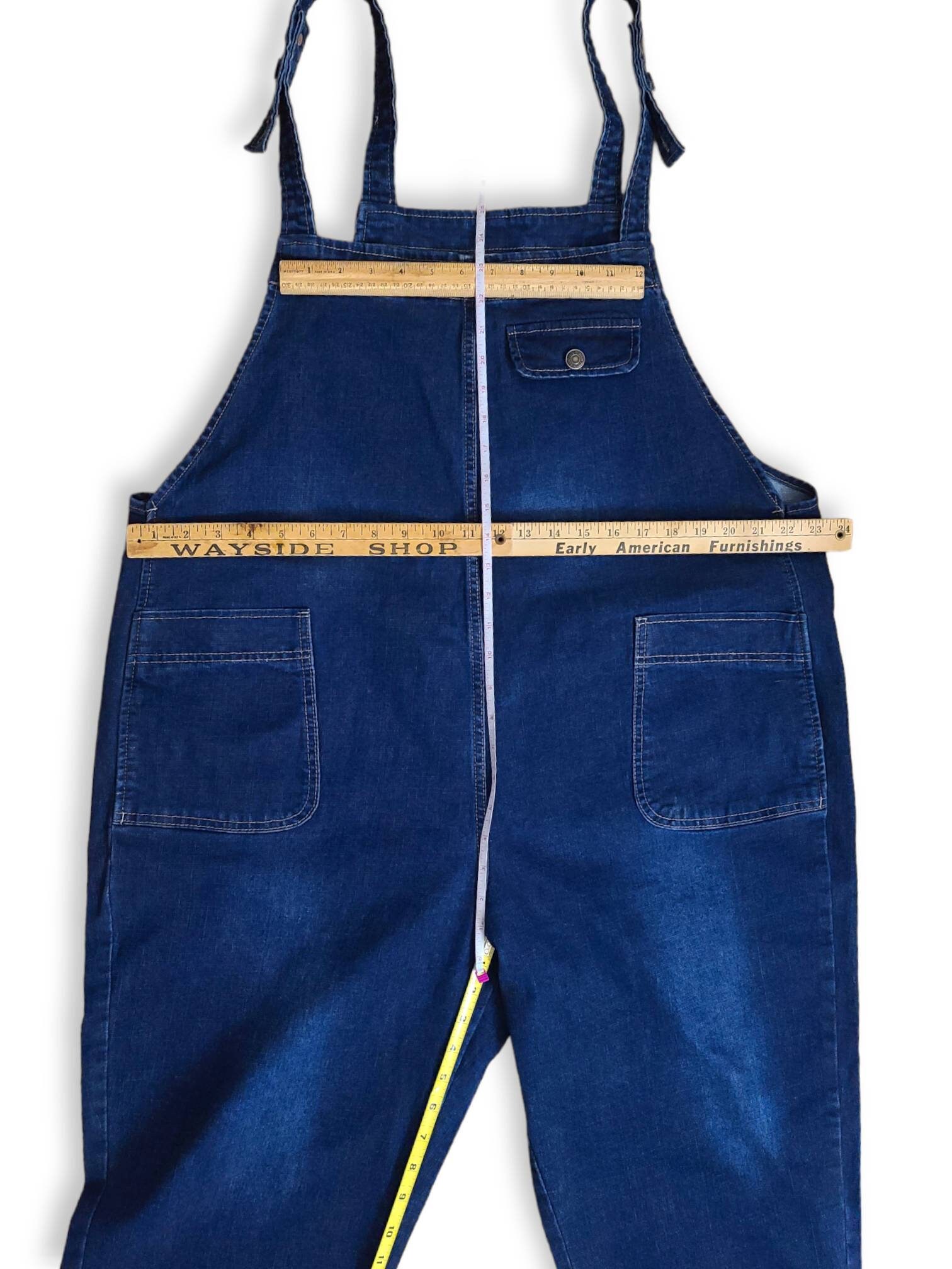 Casual Baggy Overalls Boho Boyfriend Dungarees Dark Wash Size Etsy