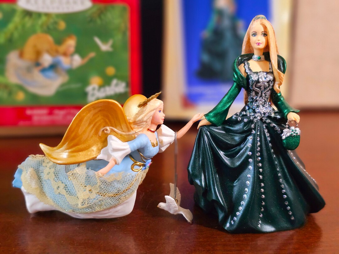 2 Vintage Barbie Ornaments Hanging Christmas Tree Decorations Etsy