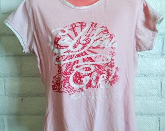 Pink California Girl Vintage State Fair T Shirt, Pink White Ferris Wheel Cotton Candy Ladies XL Vtg Clothing, California State Fair Souvenir