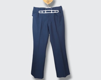 Vintage Blue Haggar Flat Front Trouser Slacks 34x29 Vintage MCM Dad Bod Golf Pants