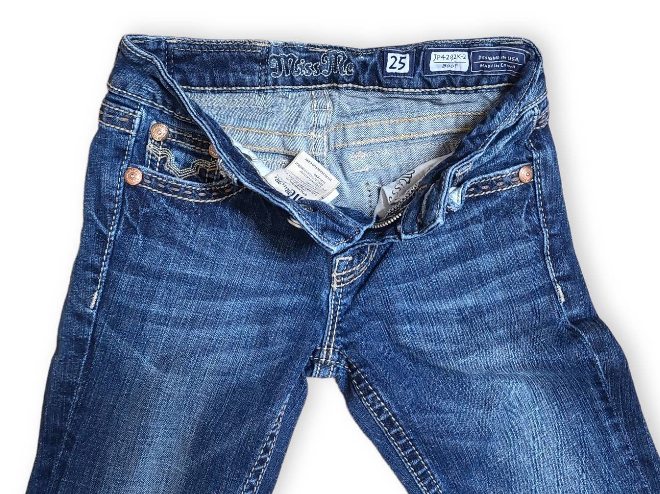 RARE Miss Me Jeans Size 25 Low Rise Boot Cut Abstract Cow RARE Miss Me Jeans Size 25 Low Rise Boot Cut Abstract Cow