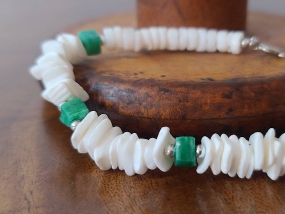 Puka Shell Bracelet with Puka Beads, Shell Chips,… - image 1