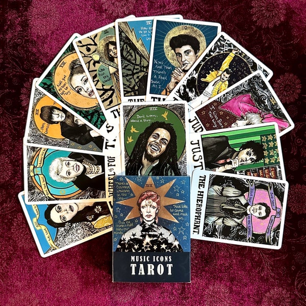 Deck de tarot Icônes musicales (22 cartes)