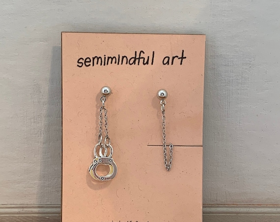 Asymmetrical Handcuff/Chain Earrings