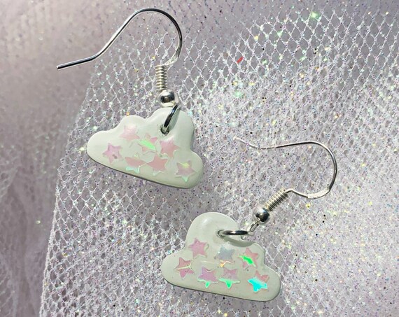 Glittery Cloud Earrings