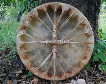 HandCrafted 44cm Shamanic Drum, Buffalo Rawhide & DrumStick