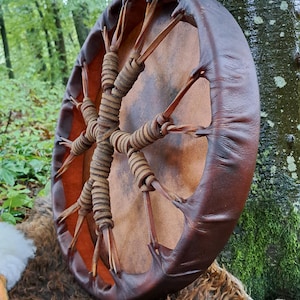 HandCrafted 48 cm Shaman drum, Dyed  Buffalo rawhide & Drum Stick