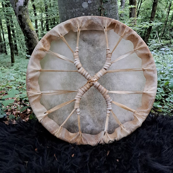 HandCrafted 48 cm, Shaman Drum, Buffalo rawhide & Drum Stick