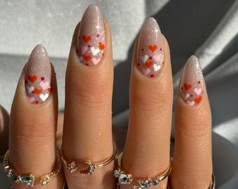 Cute-ices /Unghie finte/Unghie finte personalizzate/Unghie finte fatte a mano/Unghie a mandorla medie