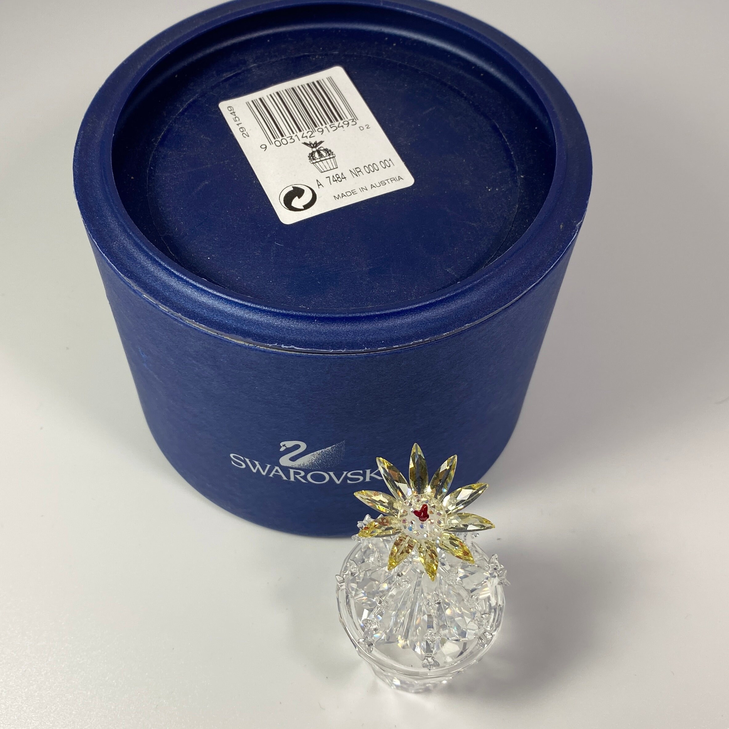 廃盤品 スワロフスキークリスタル 開花サボテン 置物 291549 7484