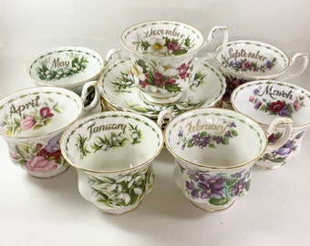 Royal Albert Flower Of The Month Cup & Saucer Excellent Gift idea Get your month