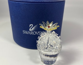 廃盤品 スワロフスキークリスタル 開花サボテン 置物 291549 7484