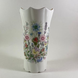 Vintage Aynsley Wild Tudor floral Vase 6 inches tall.