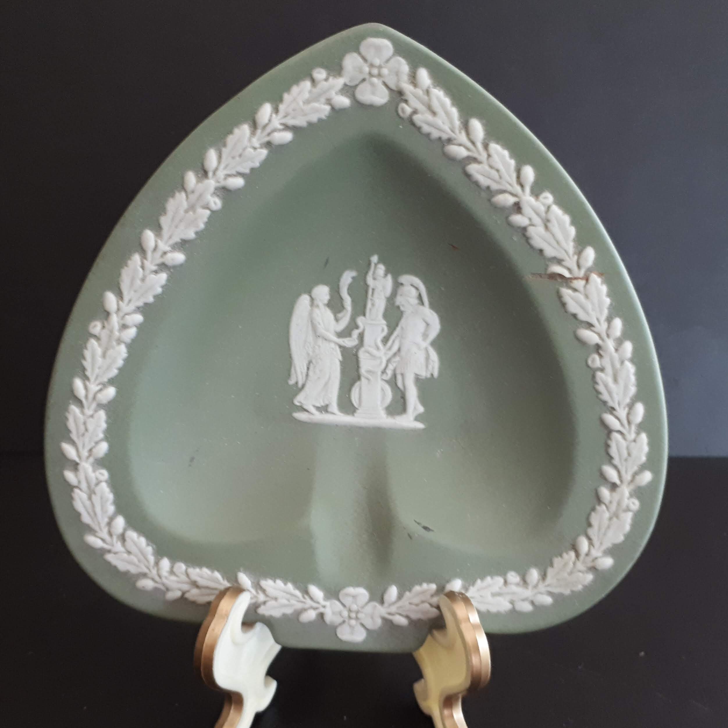RARE Wedgwood Jasperware Light Green Spade Pin Dish Etsy