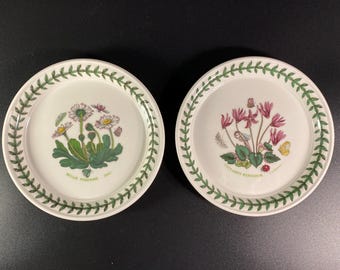 Juego de 2 platos laterales Portmeirion Clyclamen repandum y Daisy