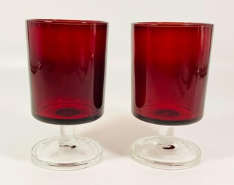 Luminarc Cavalier France Ruby Red Wine Glass  4 1/2”;  5 oz; Set of 2