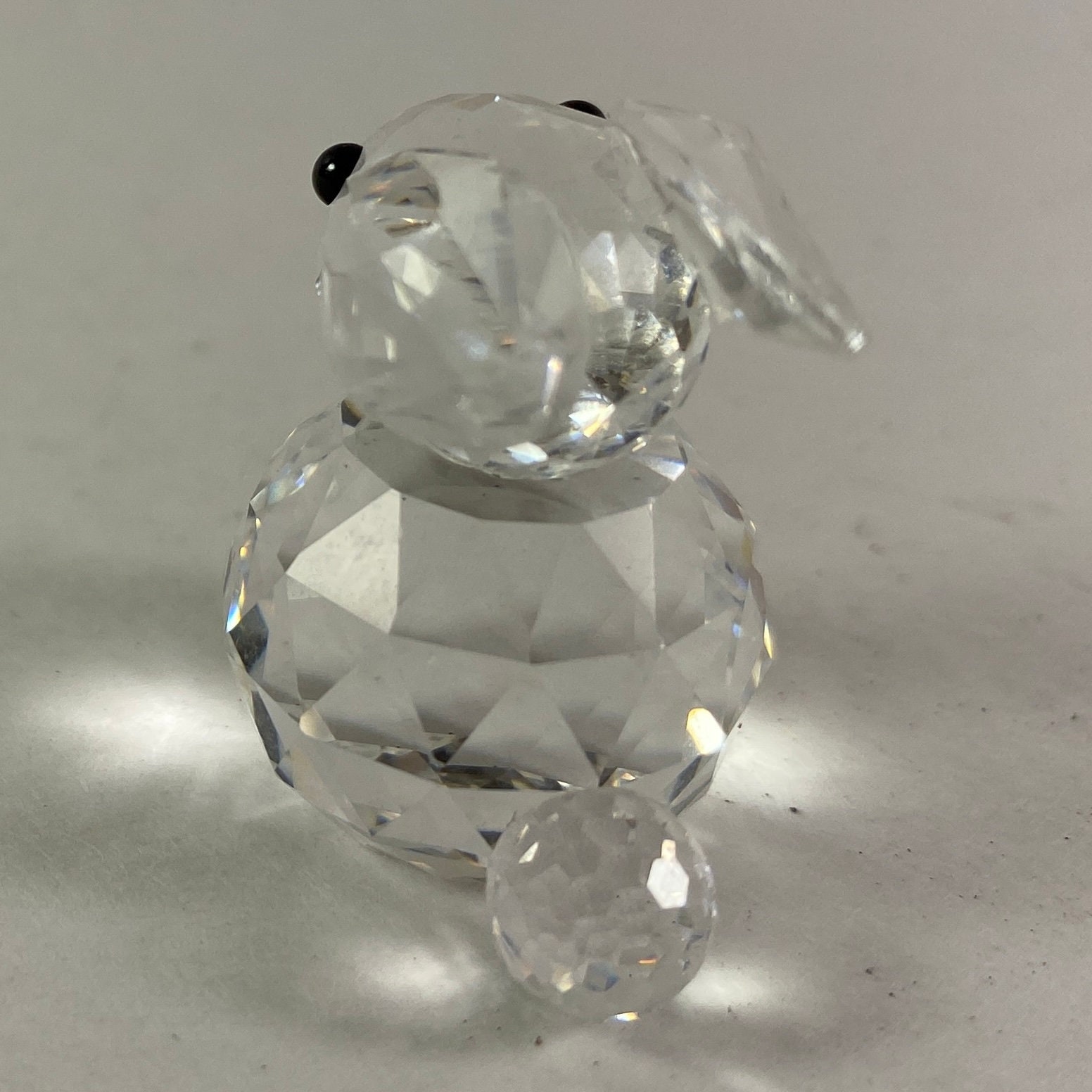 Swarovski Crystal Mini Figurine Rabbit / Bunny Black Eyes