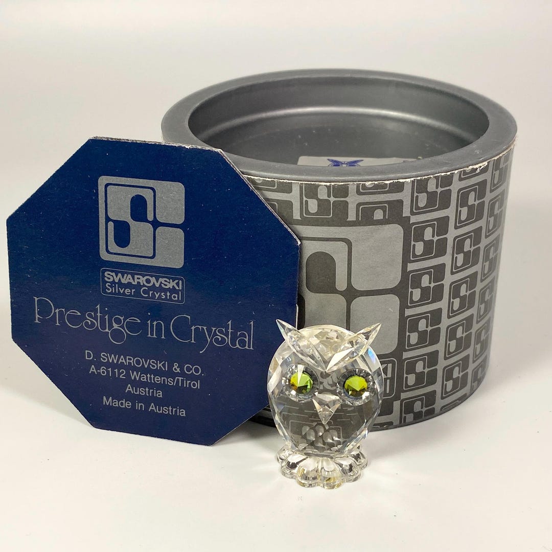 Swarovski Crystal Small Figurine Owl W Multicolor Eyes # 7654NR38