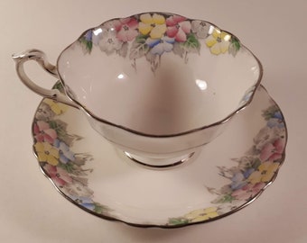 Vintage Paragon bone china floral teacup and saucer