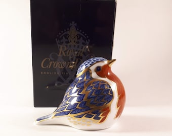 Royal Crown Derby Blue Bird Paperweight with box