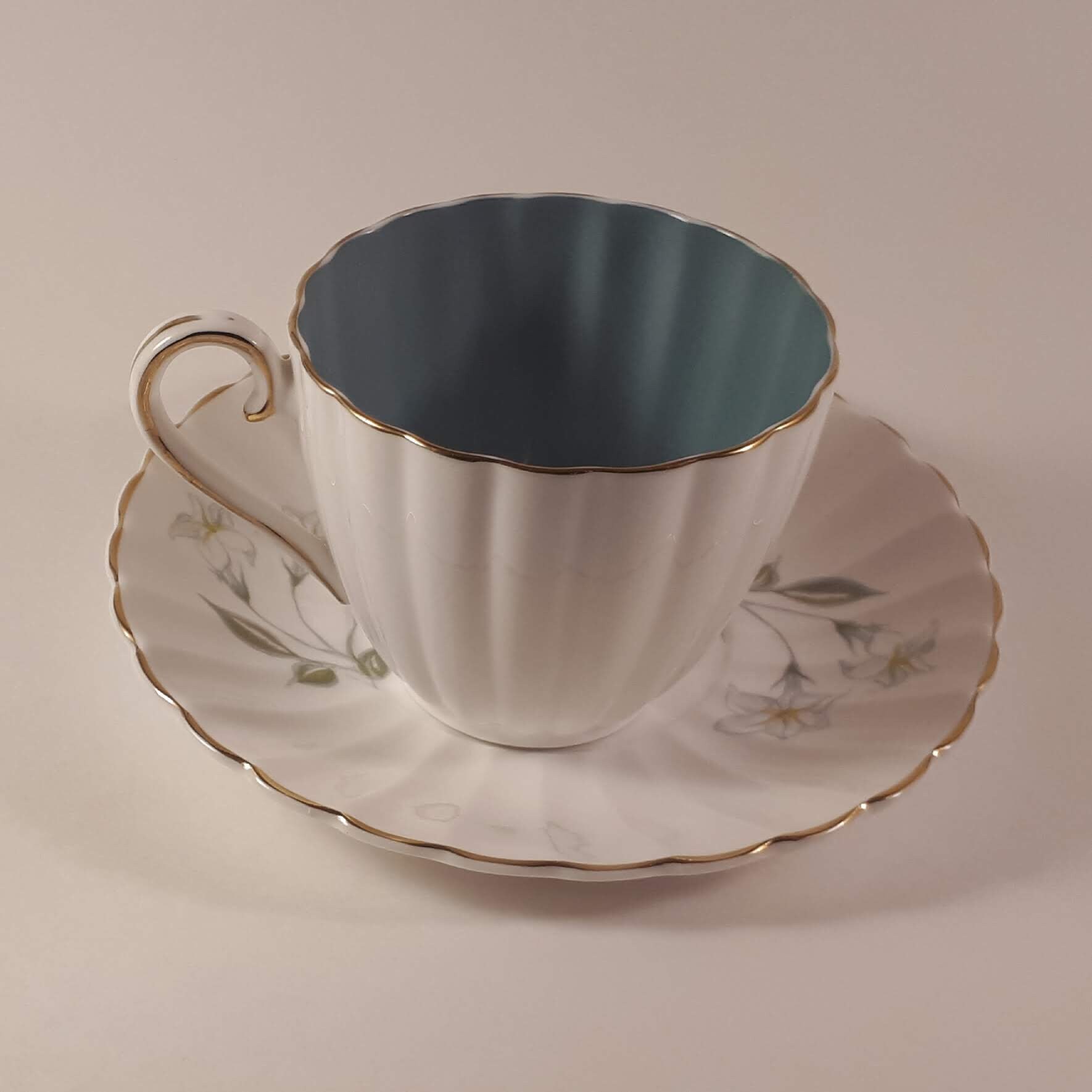 Susie Cooper White and Blue Fine Bone China Teacup With - Etsy