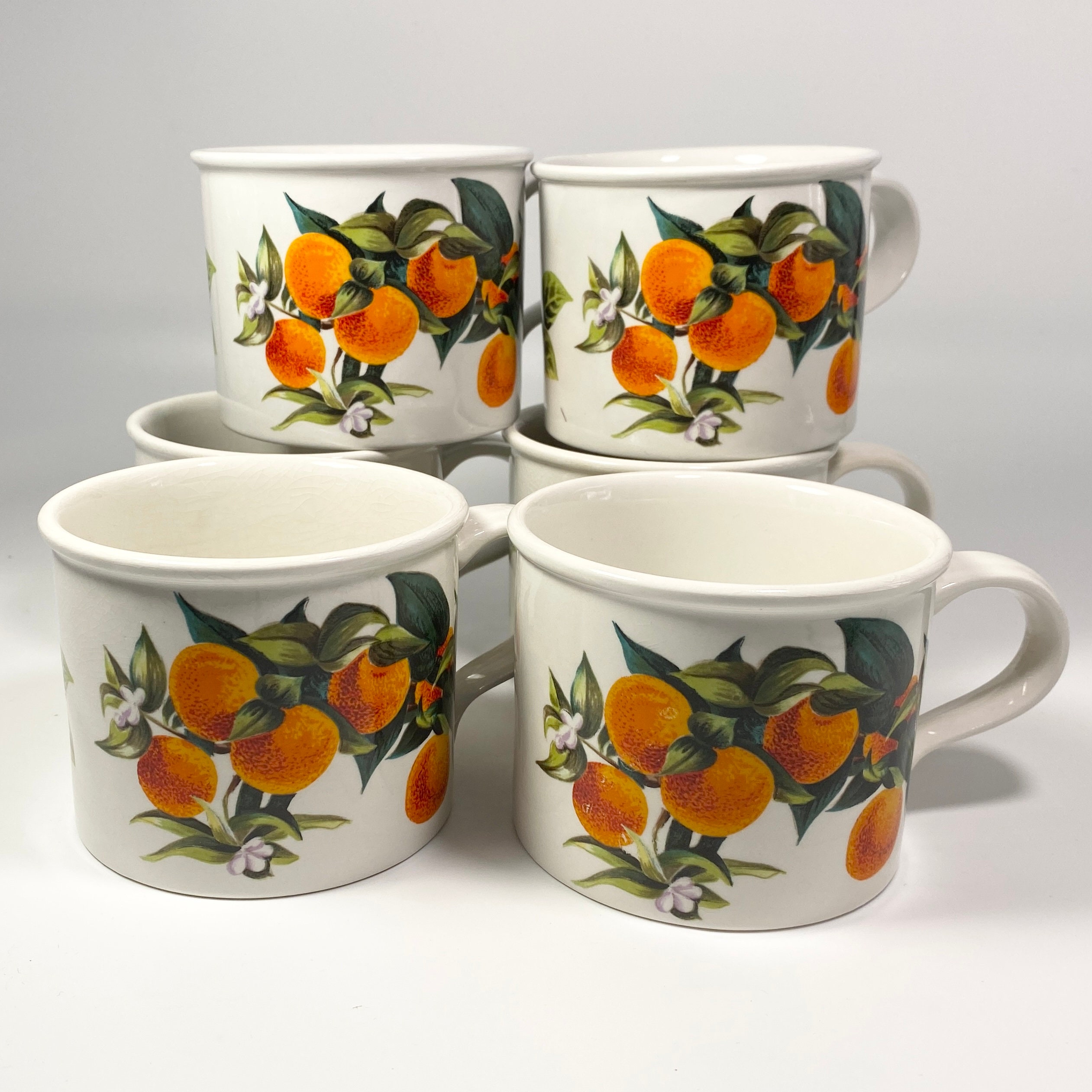 Coffret De 2 Mugs En Porcelaine Geneviève Lethu - Motifs Multicolores, 35cl - Occasion En Superbe état