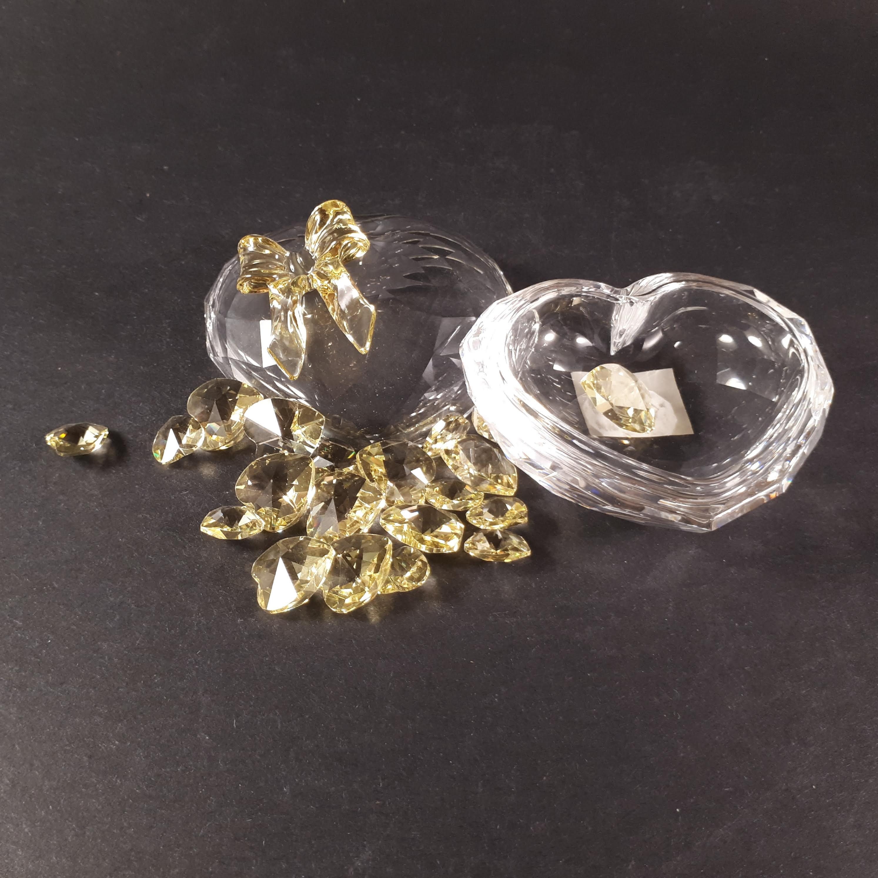 Valentines's Gift !! Swarovski Crystal HEART Trinket Box Filled