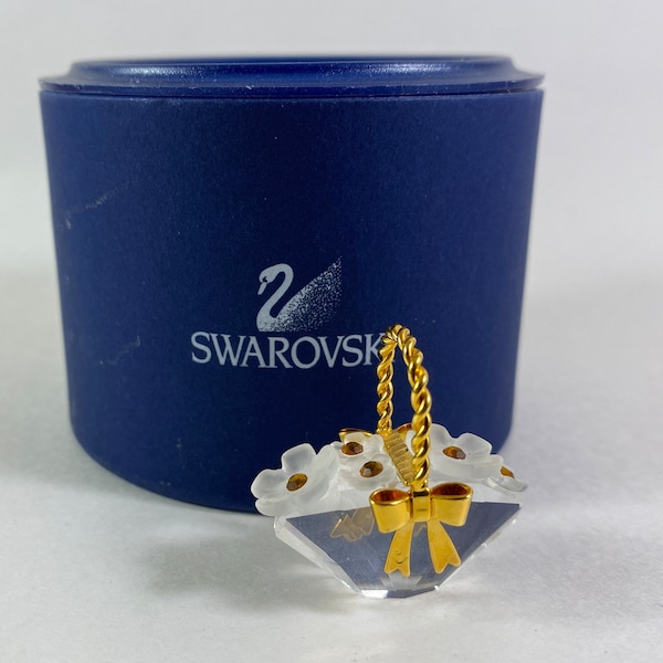 Swarovski Original Crystal Flower Basket - Figurine dorée avec boîte d'origine
