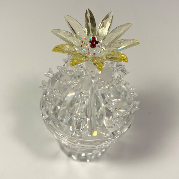 SWAROVSKI スワロフスキー クリスタル サボテン開花 サボテン 置物 廃盤品 スワロフスキークリスタル 開花サボテン 置物 291549 7484