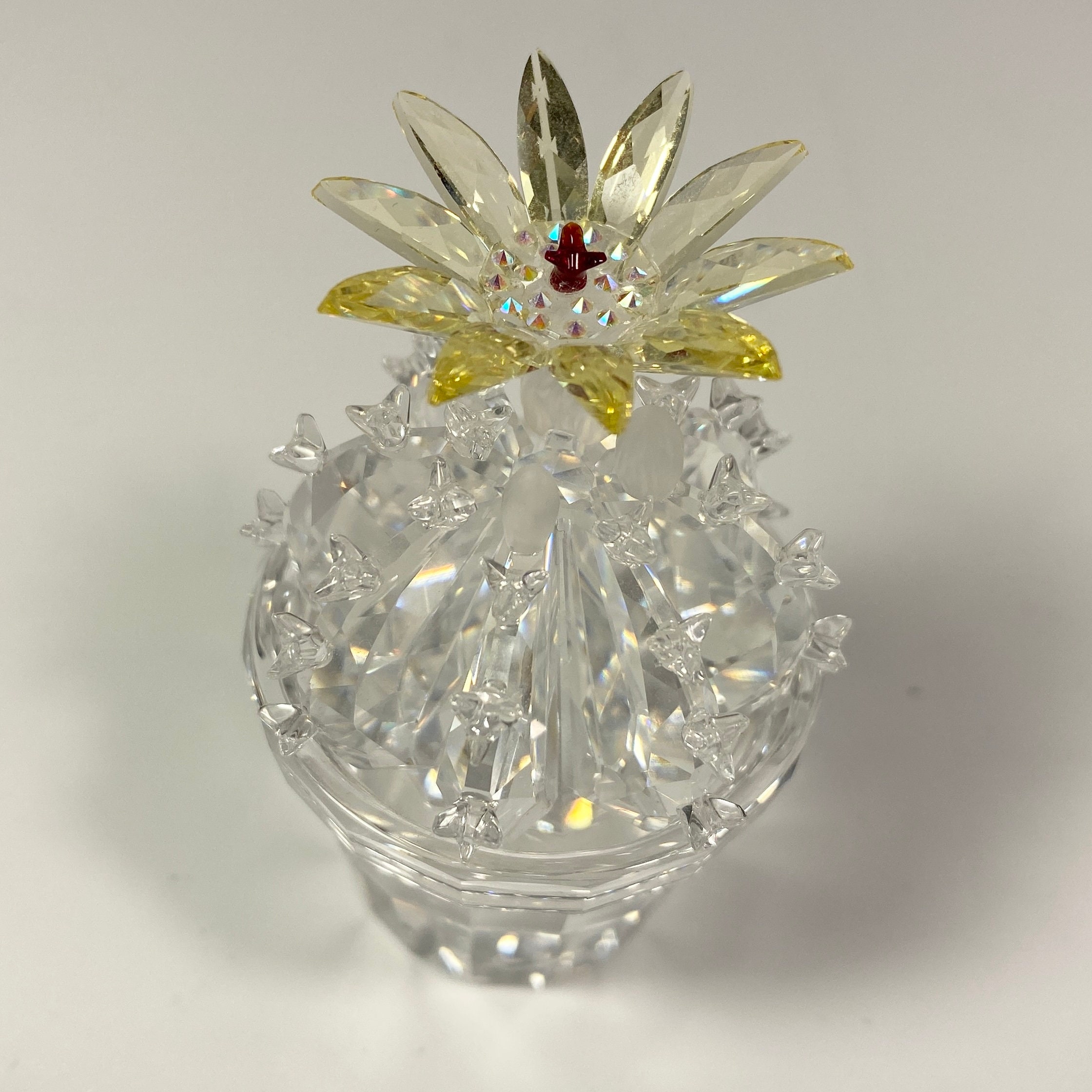 廃盤品 スワロフスキークリスタル 開花サボテン 置物 291549 7484