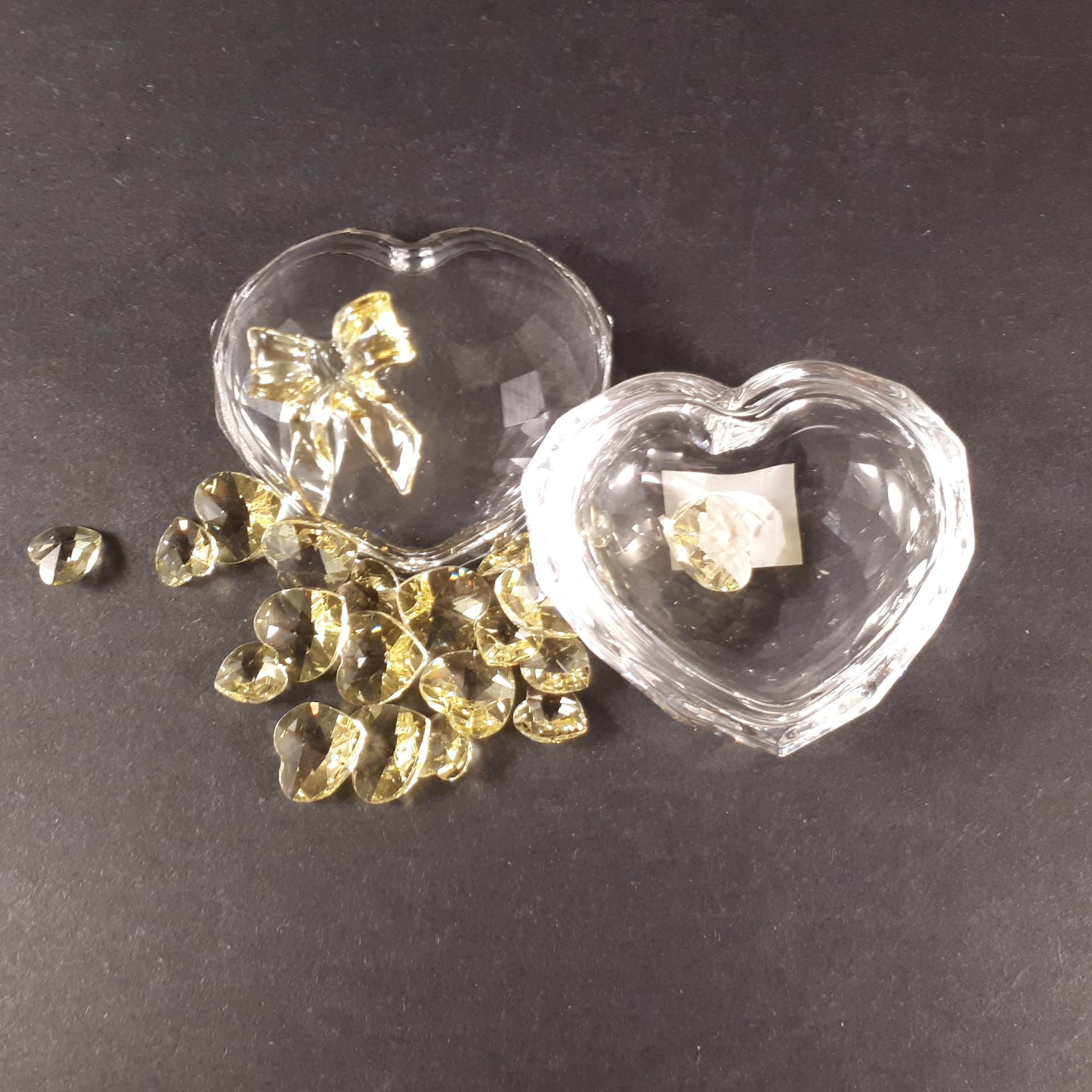 Valentines's Gift !! Swarovski Crystal HEART Trinket Box Filled