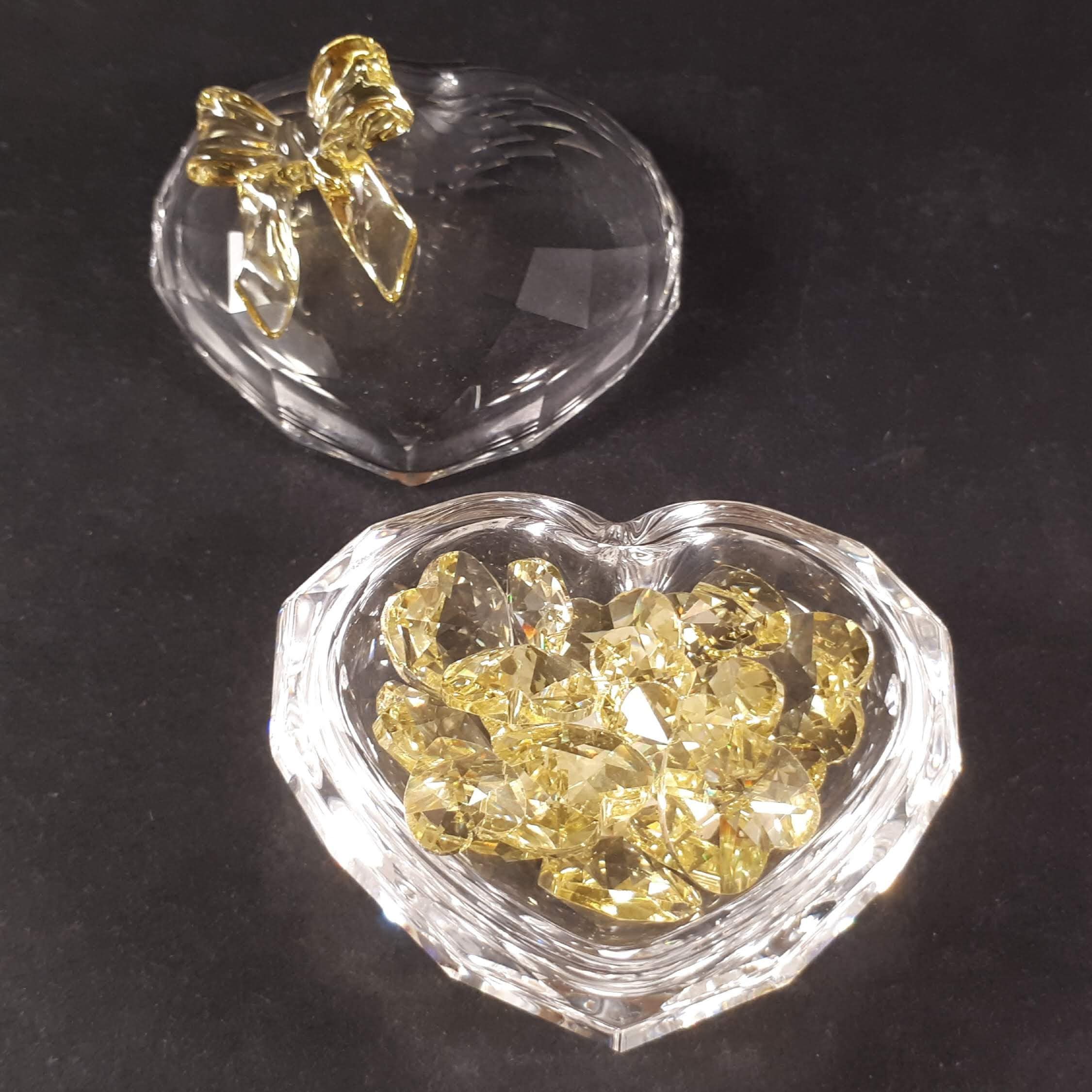 Valentines's Gift !! Swarovski Crystal HEART Trinket Box Filled