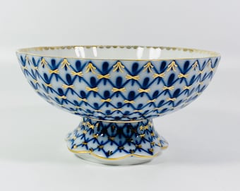 Vintage Lomonosov Imperial Porcelain Cobalt Net Tea Trio - Etsy