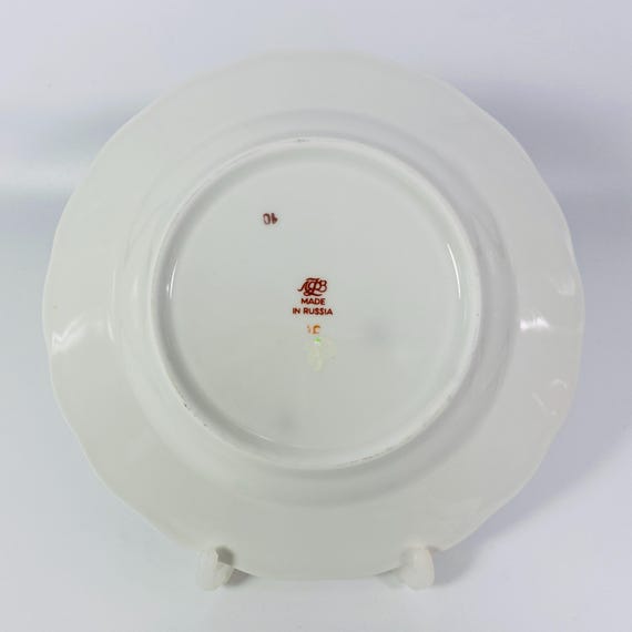 ロモノーソフ帝政ロシア磁器コバルトプレート7インチブレッドプレート